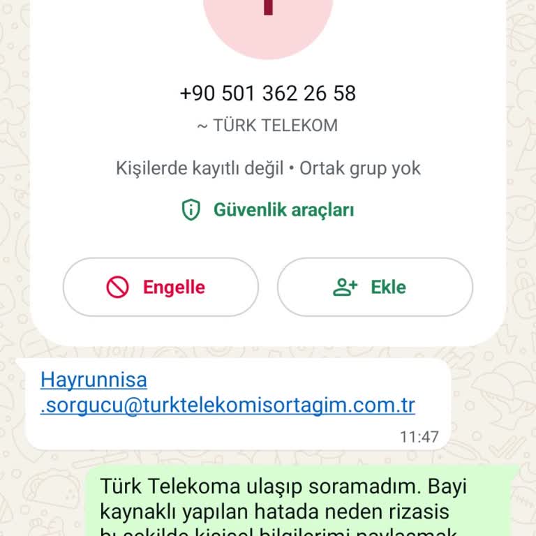 Ümraniye Çarşı Şubesi'nde İlgisiz Hizmet Ve Kişisel Bilgi Talebi