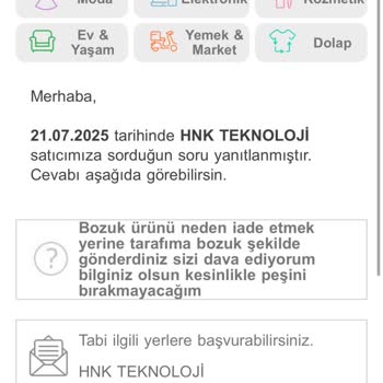 Hnk Teknoloji Bozuk Ürün Ve İade Sorunu Yaşadım, Mağdur Edildim!
