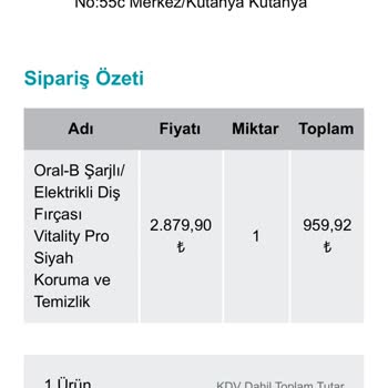 Watsons Online'dan Alınan Bozuk Diş Fırçası Ve Fatura Sorunu