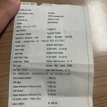 Garenta'da Bilgilendirme Eksikliği ve Hatalı Kilometre Ücreti Nedeniyle Mağduriyet