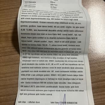 Garenta'da Bilgilendirme Eksikliği ve Hatalı Kilometre Ücreti Nedeniyle Mağduriyet