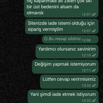 İade Talebim Reddedildi, Değişim Ve Kargo Ücreti Konusunda Mağdur Edildim