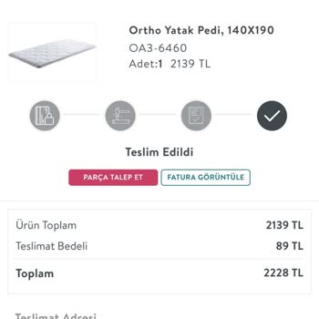 Yatak Pedi Kılıfı Çıkarılamıyor Değişim Reddedildi