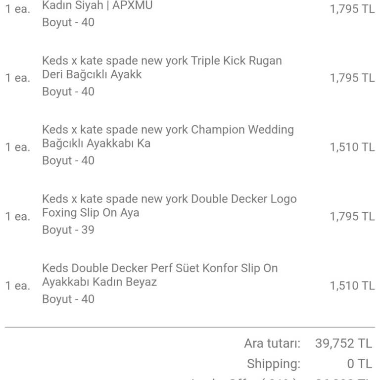 Keds-turkey.com Ne Müşteri Hizmeti Yanıt Veriyor Ne De Siparişi Takip Edebiliyorum