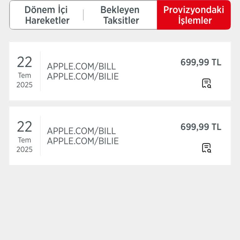 Kredi Kartımdan Bilgim Dışında Apple/Bill Adına Yapılan İzinsiz Tahsilatlar