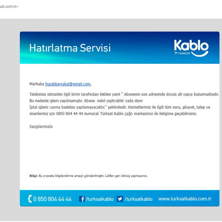 Taşındığım Adreste Altyapı Olmamasına Rağmen Kullanmadığım İnternet İçin Fatura Ödeniyor