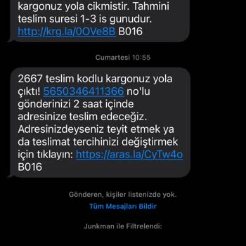 Aras Kargo Adres Ve İsim Hatası Nedeniyle Ürünüm Teslim Edilmedi