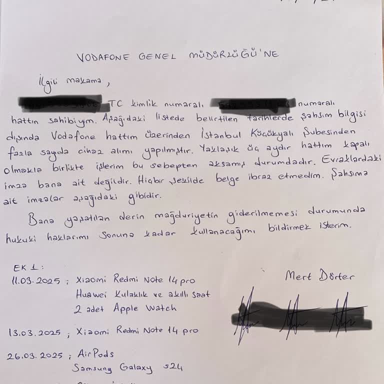 Sahte İmza İle Yapılan Cihaz Satışları Ve Haksız Fatura: Vodafone'un Sorumluluğu