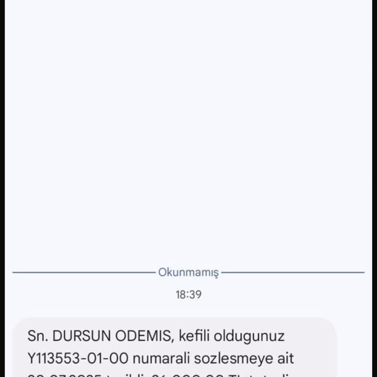 Ödeme Gecikmesinde Kefile Tehdit Mesajı Gönderildi