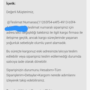 Adres Değişikliğine Rağmen Kargom Yanlış Adrese Teslim Edildi, Destek Alamıyorum
