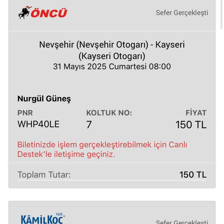 Bilet Ücreti Çekildi Ama Bilet Ve Bilgi Yok Param İade Edilmiyor