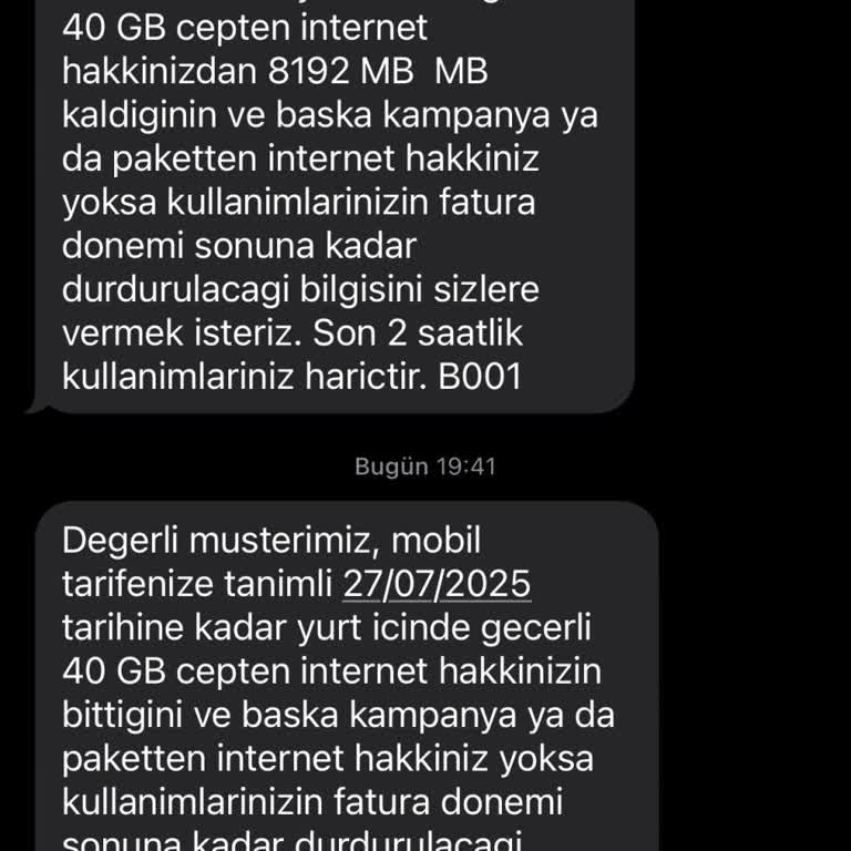 İnternet Paketim Hızla Bitiyor Müşteri Hizmetlerinden Çözüm Alamıyorum