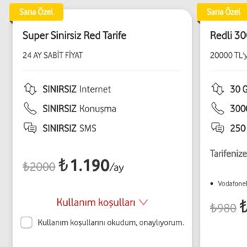 Vodafone'un Yeni Tarifeleri Müşteri Beklentilerini Karşılamıyor
