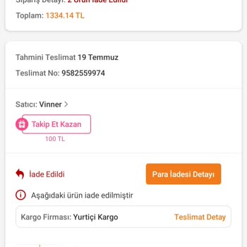 Yanlış Ve Eksik Gönderilen Avize Siparişi İçin Yetersiz İade