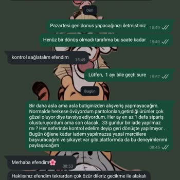 İade Edilen Ürünün Ücretinin 35 Gündür Ödenmemesi Ve Oyalayıcı Müşteri Hizmetleri