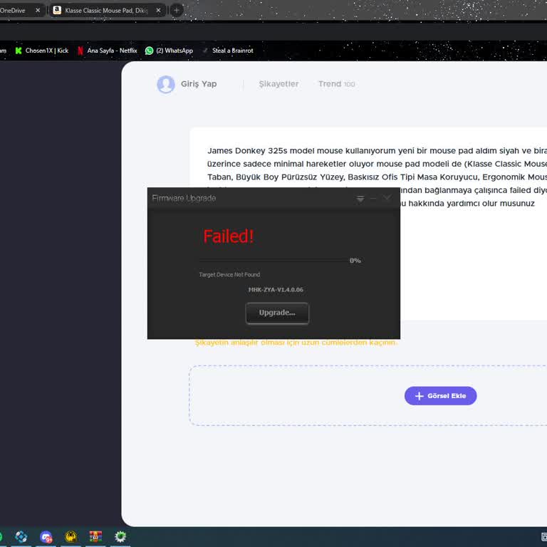 Yeni Mouse Pad İle Mouse Uyumsuzluğu Ve Yazılım Erişim Sorunu