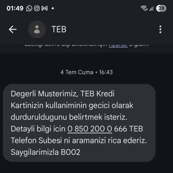 TEB Kredi Kartım Haksız Yere Kapatıldı, Sorunum Çözülmüyor
