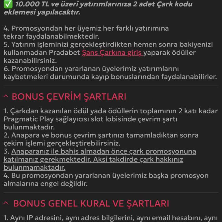 Bonus Kuralları Açıkça Belirtilmeyen Çark Kodu Nedeniyle Kazancım Ödenmedi