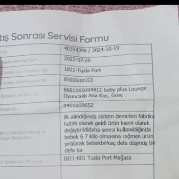 Fabrika Hatalı Ana Kucağı Nedeniyle Bebeğim Yaralandı, Ürün Değişimi Talebim Karşılanmadı