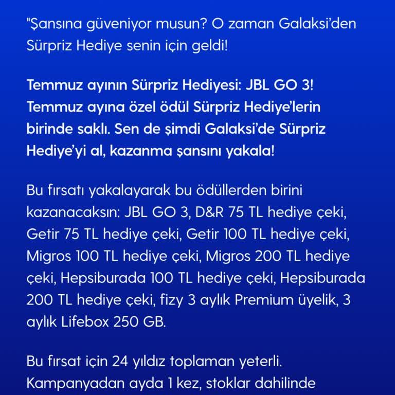 Turkcell Yıldız Toplama Uygulamasında Ödül Verilmemesi Şaşırtıyor