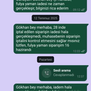 Siparişim Gönderilmedi, Ücret İadem Yapılmadı Ve Müşteri Hizmetleri Yanıt Vermiyor