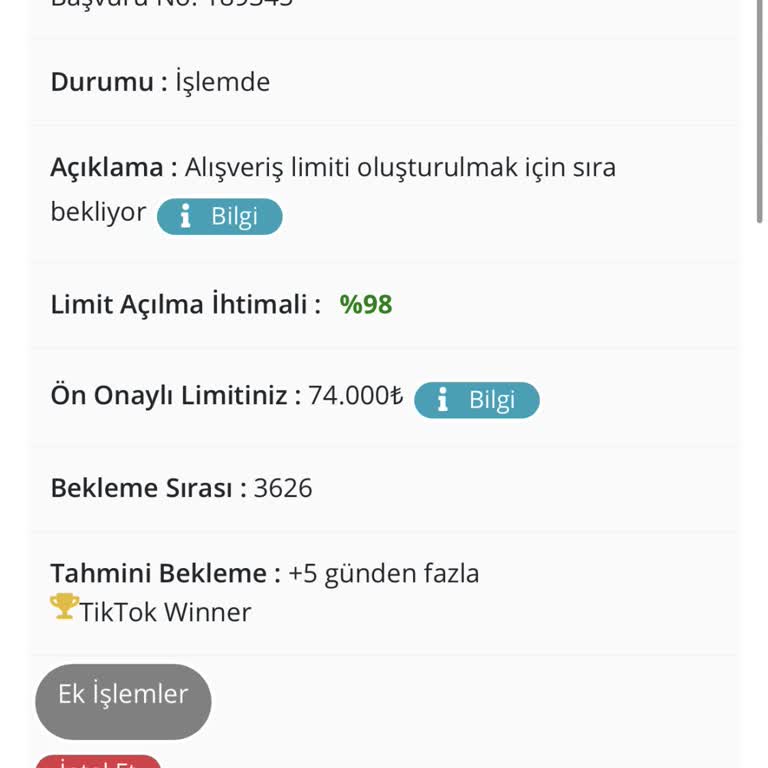 Kredi Limiti Başvurusunda Sıra Numarası Sorunu Ve Mağduriyet