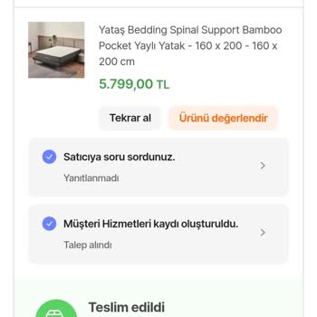 İptal Edilemeyen Sipariş Sonrası Yatak Ve Para Mağduriyeti