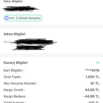 Kargoya Verilmeden İade Edilen Ürünün Koruma Bedeli Neden Kesildi