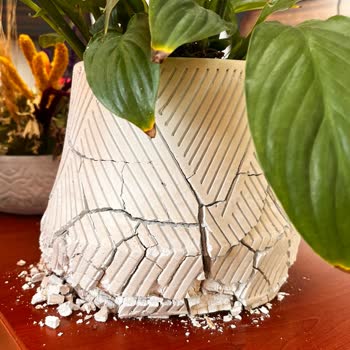 Çiçek Sepetinden Alınan Saksılar Kendiliğinden Çatlayıp Parçalanıyor