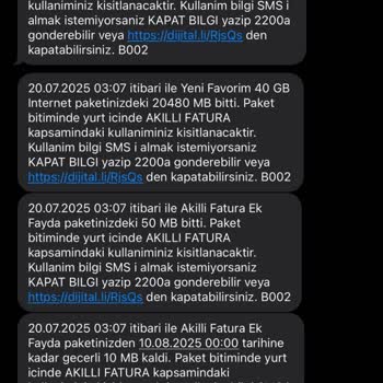 Kullanmadığım İnternet Paketim Hızla Tükendi Mağduriyetim Giderilmiyor
