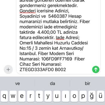 Modem İadesinde Adres Sorunu Ve Haksız Fatura Mağduriyeti