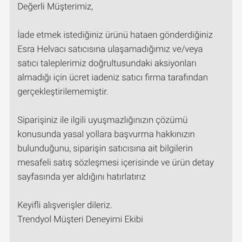 Yanlış İade Sonucu Elbisem Ve Param Kayboldu