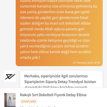 Yanlış İade Sonucu Elbisem Ve Param Kayboldu