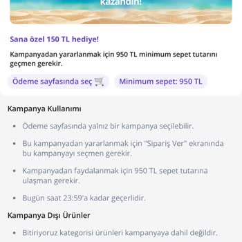 Getirbüyük Kuponum Ödeme Ekranında Geçerli Olmuyor