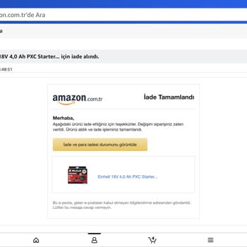 Amazon'dan İade Edilmeyen Ücret Mağduriyeti