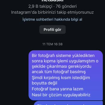 Fotoğraf Baskısı Yanlış Boyutta Ve Müşteri Hizmetlerine Ulaşılamıyor