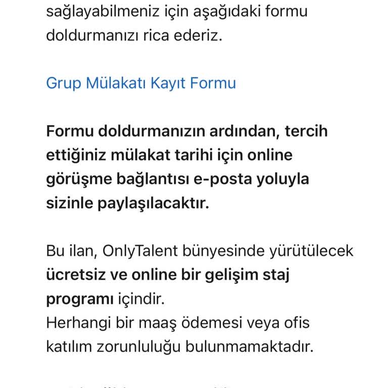 Onlytalent Kariyer Stajyerlik Vaadiyle Ücretli Eğitim Satışı Mağduriyeti