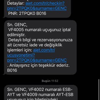Ajet Uçuş İptali Ve Mağduriyetin Giderilmemesi