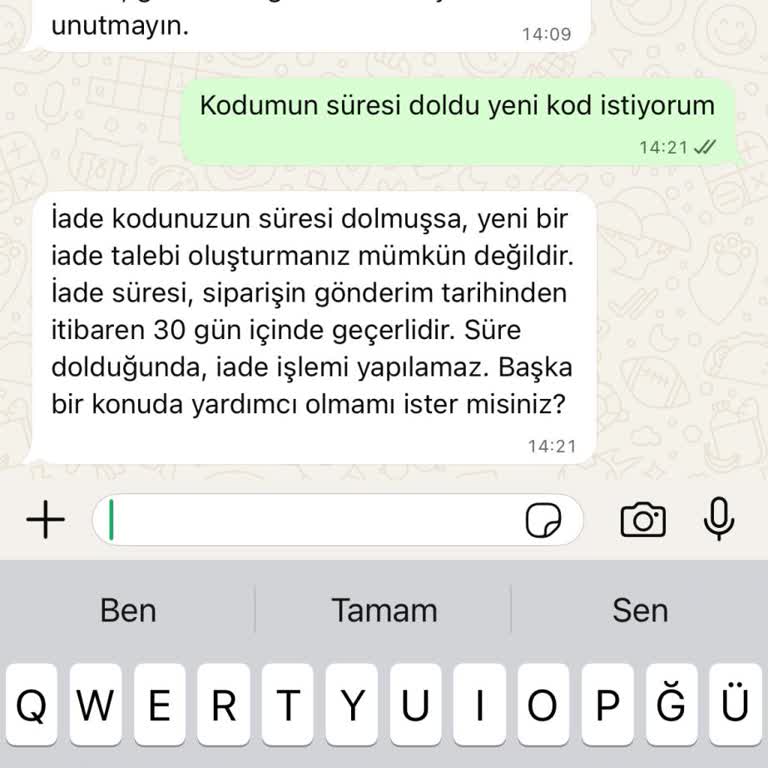 İade Kodu Oluşturma Sorunu Nedeniyle İade İşlemini Tamamlayamıyorum