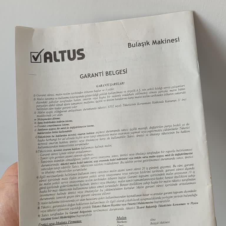 Altus Bulaşık Makinesi Hiçbir Programda Temiz Yıkamıyor