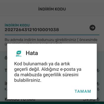 Verilen Kupon Geçersiz Çıktı, Mağaza Bilgisi Yanıltıcı