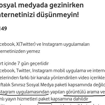 Vodafone Sınırsız Paket Kapsamı İle Uygulamadaki Bilgiler Çelişiyor Müşteri Hizmetleri Yardımcı Olmuyor