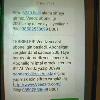 Onayım Olmadan Başlatılan Veedz Aboneliği Ve Haksız Ücretlendirme