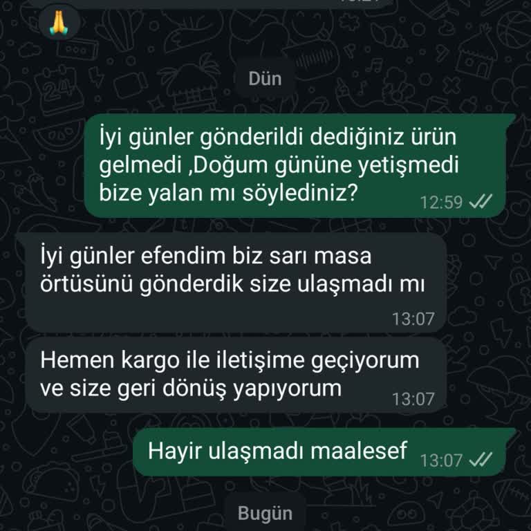 Parti Sepeti'nden Alınan Masa Örtüsü Hala Gönderilmedi