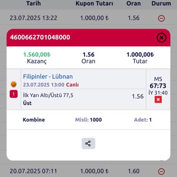 Bahis Alımından Sonra Değişen Sayılar Nedeniyle Mağduriyet