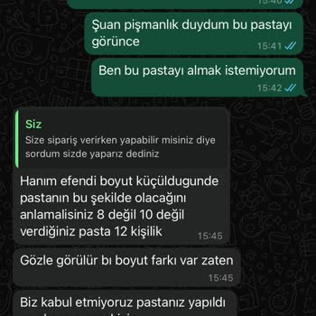 Sipariş Verdiğimiz Pastanın Görseliyle Alakası Yoktu, Mağdur Edildik