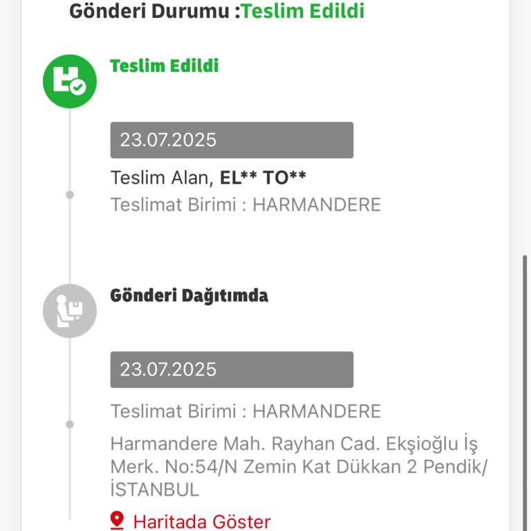 Kargom Teslim Edilmeden Teslim Edilmiş Gibi Gösterildi