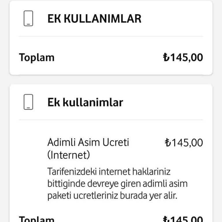 Ek İnternet Kullanmadığım Halde Adımlı Aşım Ücreti Yansıtıldı