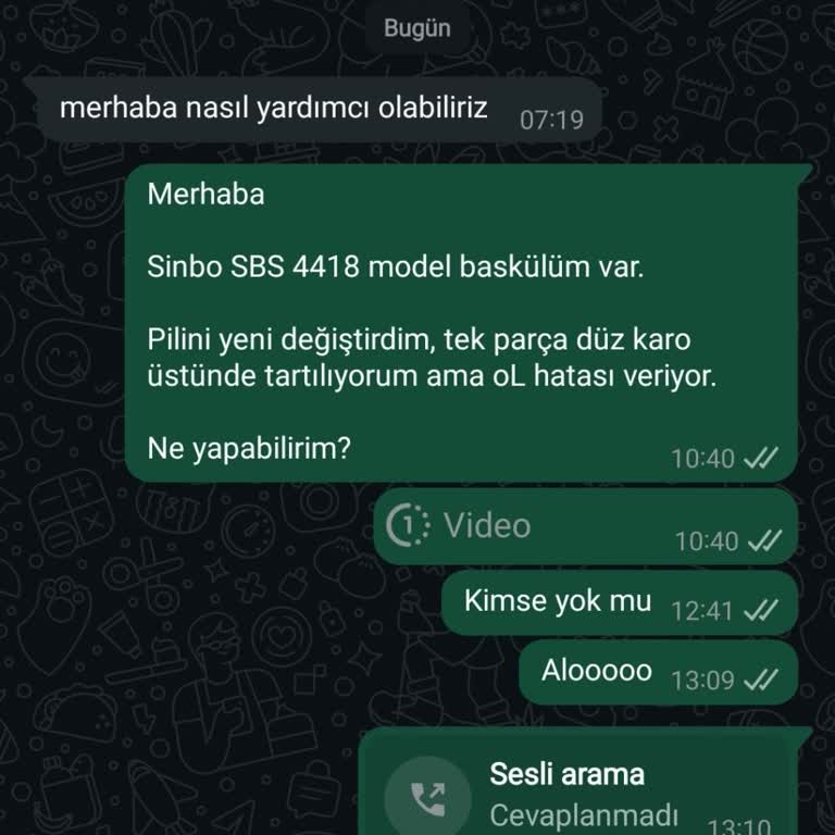 Sinbo WhatsApp Destek Hattından Cevap Alamıyorum