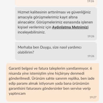 Fatura Ve Garanti Belgesi Verilmedi, Ürünün Sahte Olmasından Endişeliyim
